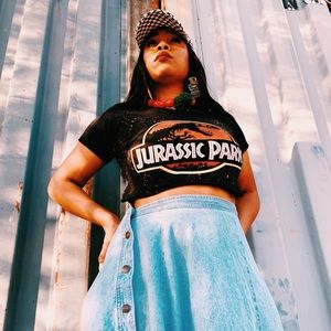 Vintage Jurassic Park cropped top-Large